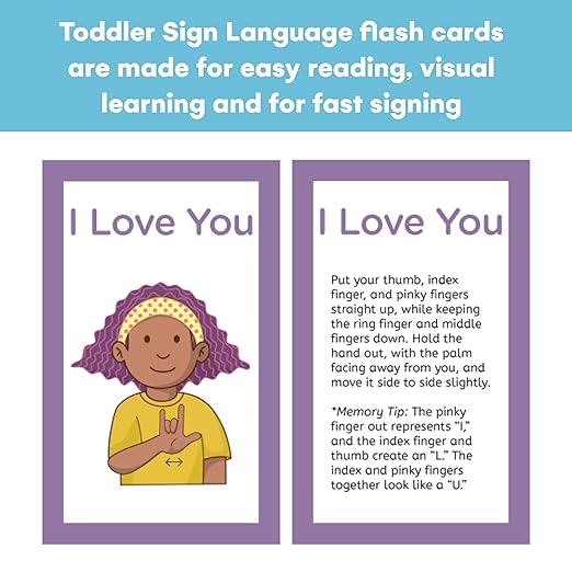 Alpine Choice ASL Cards for Speech Delay Non-Verbal or Deaf Children - American Sign Language Flash Cards for Babies, Toddlers, Kids and Beginners - Visual Aid Cards for Developing Empathy