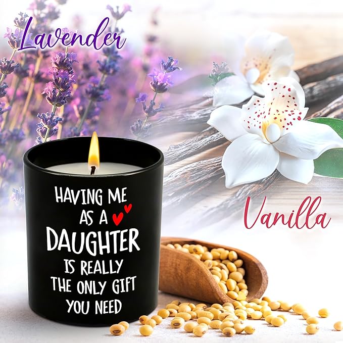 Mom Gifts for Women - Long Lasting Vanilla Lavender Scented Candle 10 oz - Mothers Day Mom Birthday Gifts from Daughter, Mother Daughter Gift Ideas, Funny Mama Gift for Women