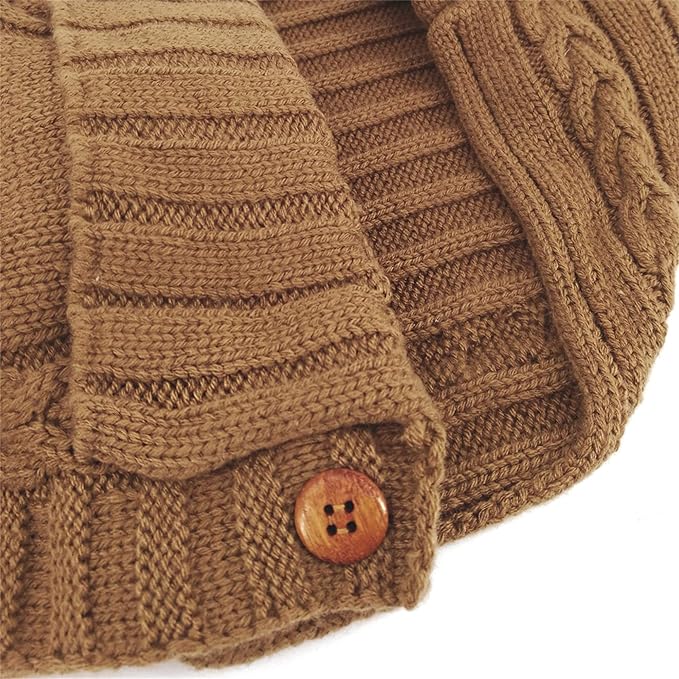 XMWEALTHY Newborn Baby Wrap Swaddle Blanket Knit Sleeping Bag Receiving Blankets Stroller Wrap for Baby (Coffee) (0-6 Month)