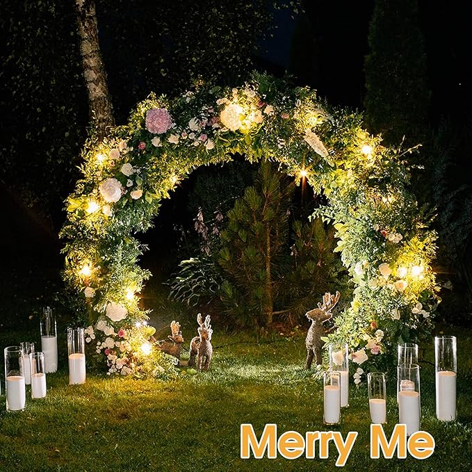 6.6ft Round Backdrop Stand, Stable Balloon Arch Stand, Metal Wedding Arch Backdrop Stand Circle Backdrop Stand Frame for Wedding, Birthday Party, Baby Shower Decoration (White)