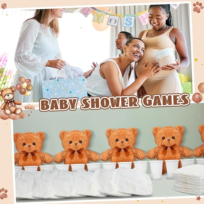 8 Sets Bear Blindfolded Diaper Changing Baby Shower Games Boys Girls Baby Dolls Diapers for Bridal Shower Gender Reveal Games Prizes Gifts for Adults
