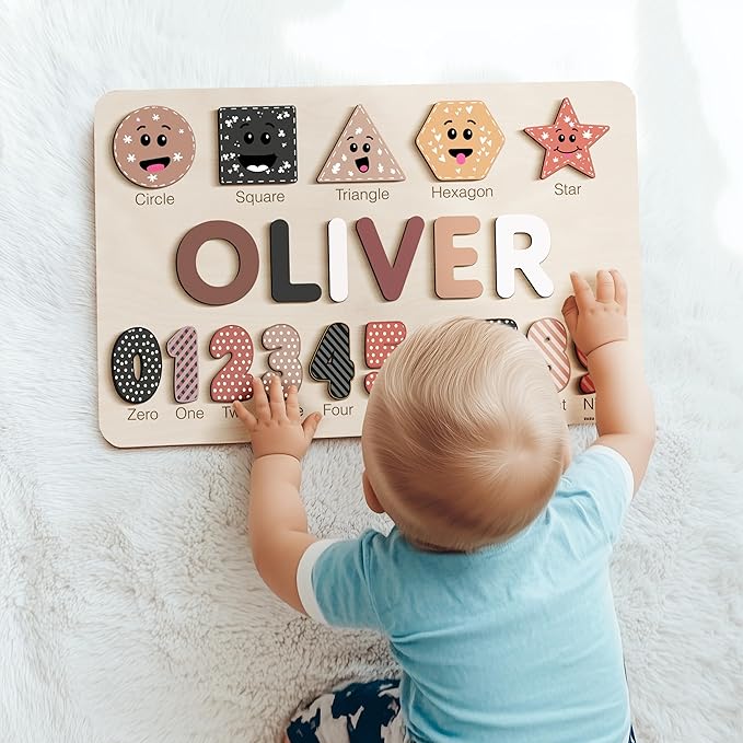 Personalized Name Puzzle for Babies & Toddlers - Zuzu Puzzle Wooden Toy, for 1-Year-Olds, Christmas & Special Occasions (0-36 Months)