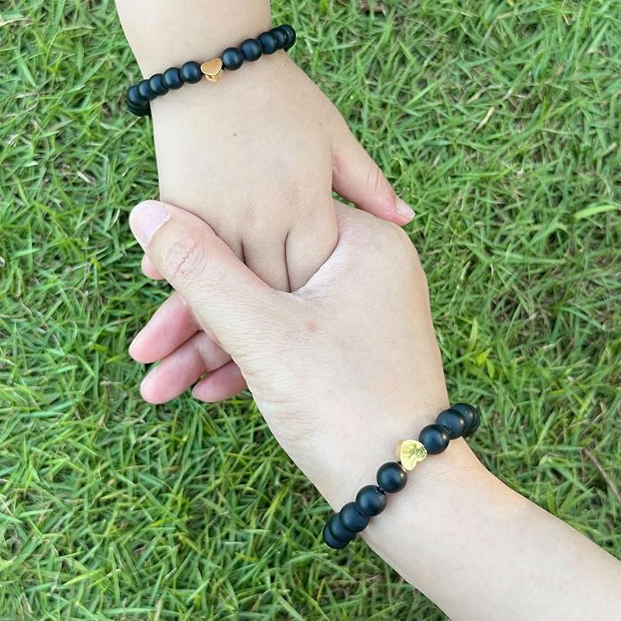 Back to School Bracelets Matching Heart Mommy and Me Wish Strings Bracelet Set First Day of School Gifts