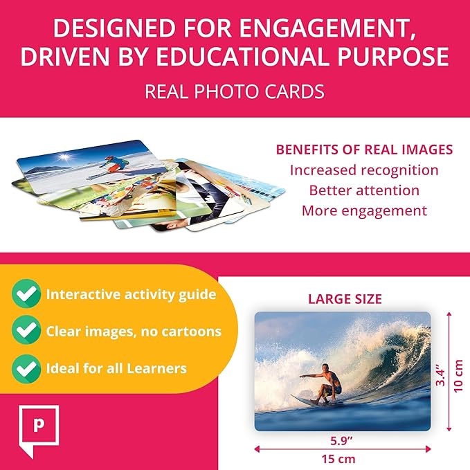 Picture My Picture Language Flash Card Library – Speech Therapy Tool for Vocabulary, Communication & Thinking, Scratch-Resistant with Activity Guide, Suitable for Education, ESL & ABA – Set of 320