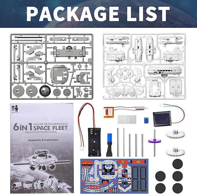 Lucky Doug STEM Projects for Kids Age 8-12, 6-in-1 STEM Solar Robot Kit Space Toys Birthday for Boys Girls Kids Teen 8 9 10 11 12 13 Years Old, Science Kits for Boys
