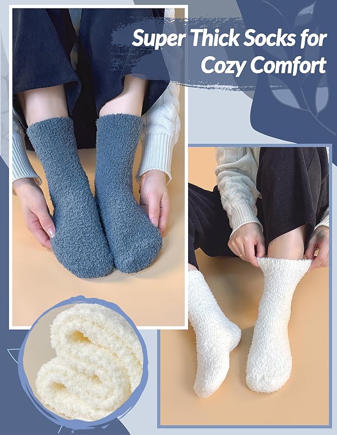 TEHOOK Warm & Cozy Gifts for Women, Fluffy Fuzzy Sock, Plush Sleeping Slipper Socks - Soft Warm Fabric