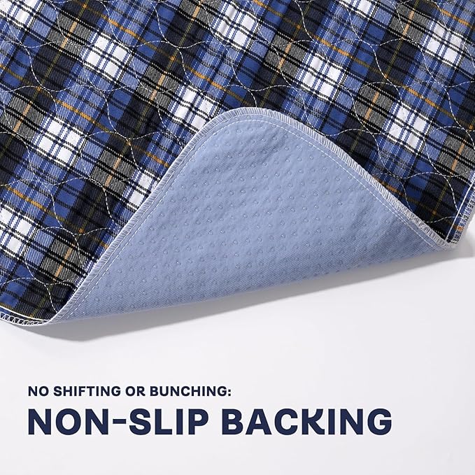 Washable Bed Pads, Non-Slip Bed Pads for Incontinence (34" x 36", 4 Pack) - Waterproof and Reusable Underpads for Adults, Kids, and Pets