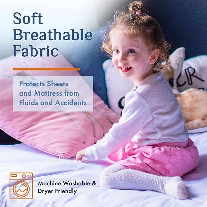 Soft Absorbent Washable Incontinence Bed Pad - Large Waterproof Coverage with Tuck-in-Sides – Leakage & Sweat Linen Protector - Reusable King 36x72 Bed Pad