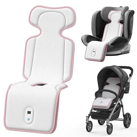 AMACOOL Baby Stroller Cooling Pad, 3D Breathable Carseat Cooling Pad with 2 Built-in Blower, Max 10H Ventilation 3 Speeds 10000mAh Rechargeable Cooling Mat Liner for Toddler Baby Summer Essentials