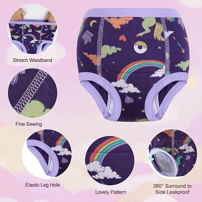 MOEMOE BABY Training Underwear 10 Packs Absorbent Potty Training Pants for Boys and Girls Cotton Pee Pants 2-9T