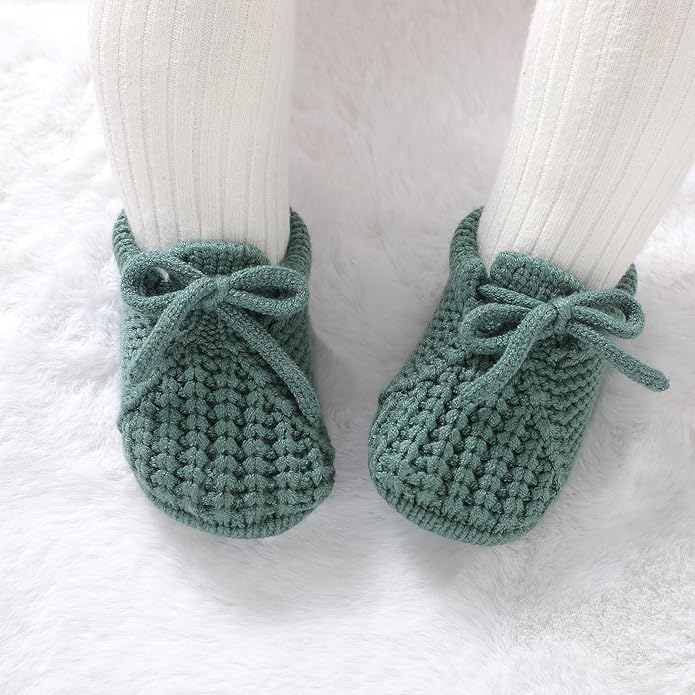 DovFanny Baby Booties Newborn Baby First Shoes Cozy Warm Knit Soft Booties for Toddler Infant Boy Girl