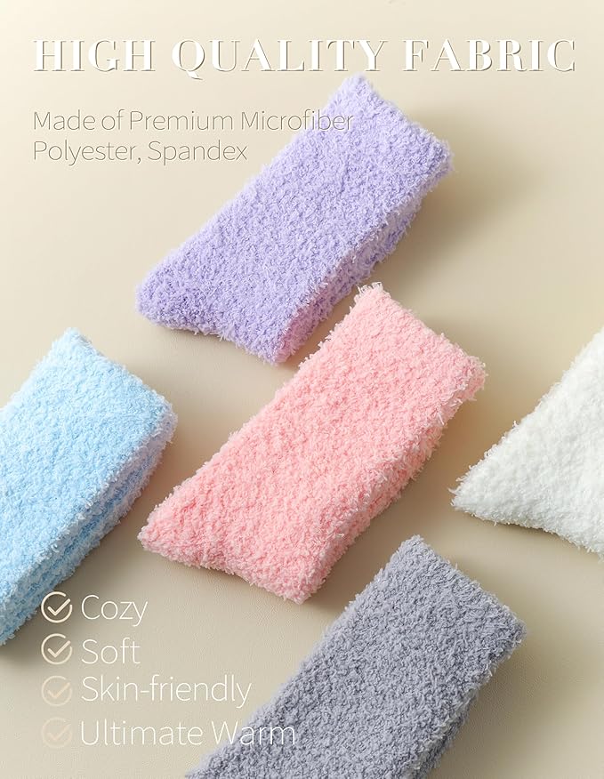 TEHOOK Warm & Cozy Gifts for Women, Fluffy Fuzzy Sock, Plush Sleeping Slipper Socks - Soft Warm Fabric