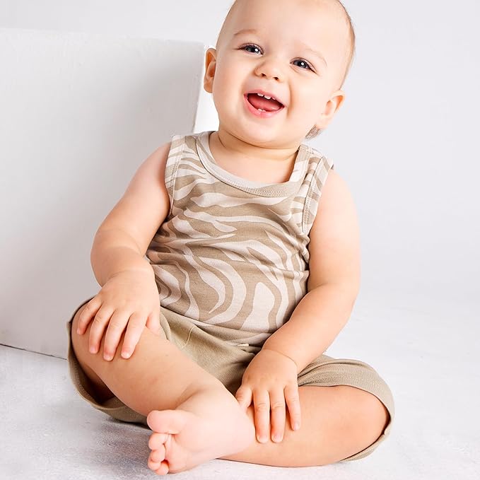 HonestBaby Sleeveless Muscle T-Shirts 100% Organic Cotton for Infant Baby and Toddler Boys, Girls