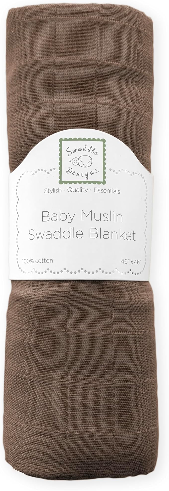 SwaddleDesigns Cotton Muslin Swaddle Blanket, Receiving Blanket for Baby Boys & Girls, Best Registry Gift, 46x46 inches, Fawn