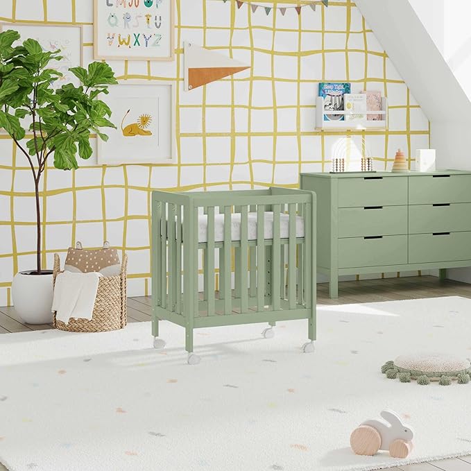 Carter's by DaVinci Colby Grow 6-in-1 Convertible Crib - Portable Bassinet, Full-Size Baby Crib w/Removable Wheels, Toddler Bed, Junior, Full-Size Bed, GREENGUARD Gold Certified, 4 Adjustable Heights