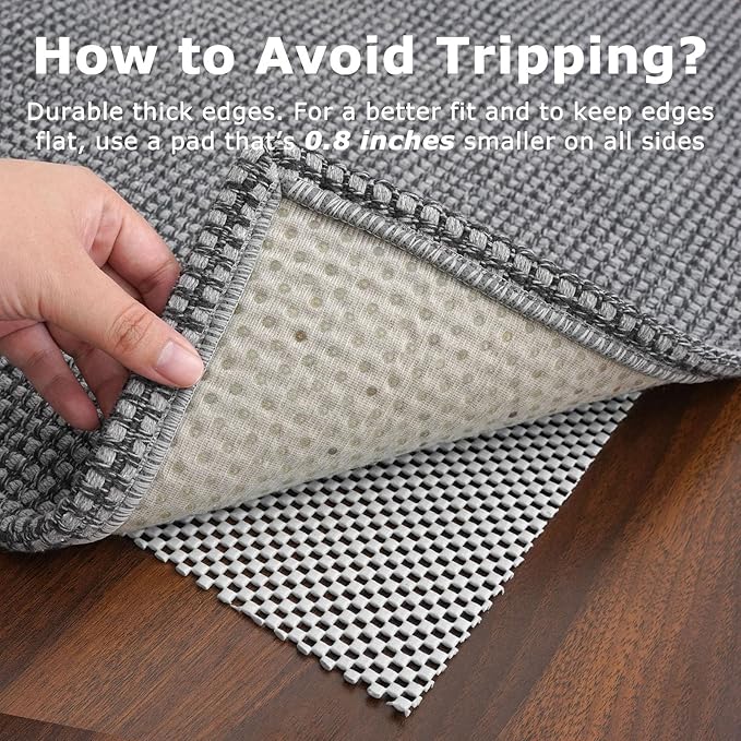 KOZYFLY Rugs for Entryway 3x5 ft Washable Area Rug Non Slip Rubber Backed Entry Rug Woven Indoor Door Mat Cotton Kitchen Rugs Floor Carpet for Entryway, Foyer, Backdoor, Grey/Dark Grey