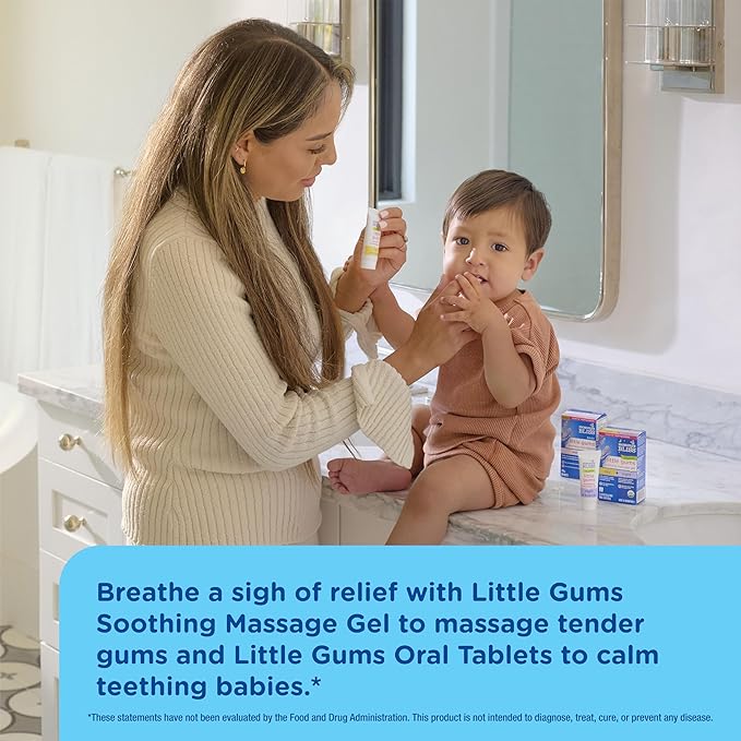 Mommy's Bliss Organic Little Gums Soothing Massage Gel & Oral Tablets Day and Night Combo, Age 2 Months+, Sugar Free, Mild & Sweet Flavor| 2-0.53 Oz Tubes + 1 Bottle (140 Tablets)