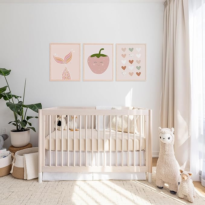 Muslin Crib Sheets, 100% Organic Cotton, Breathable and Ultra-Soft, Standard Crib Sheet Mattress (28"x 52") for Girls and Boys, Neutral Fitted Baby Crib Sheet (Wheat)
