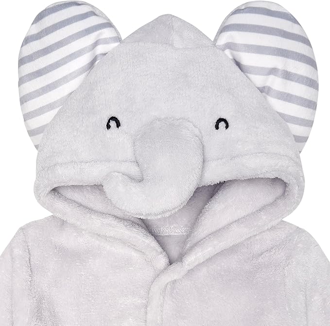 Gerber Unisex Baby Plushy Soft Hooded Animal Character Bathrobe