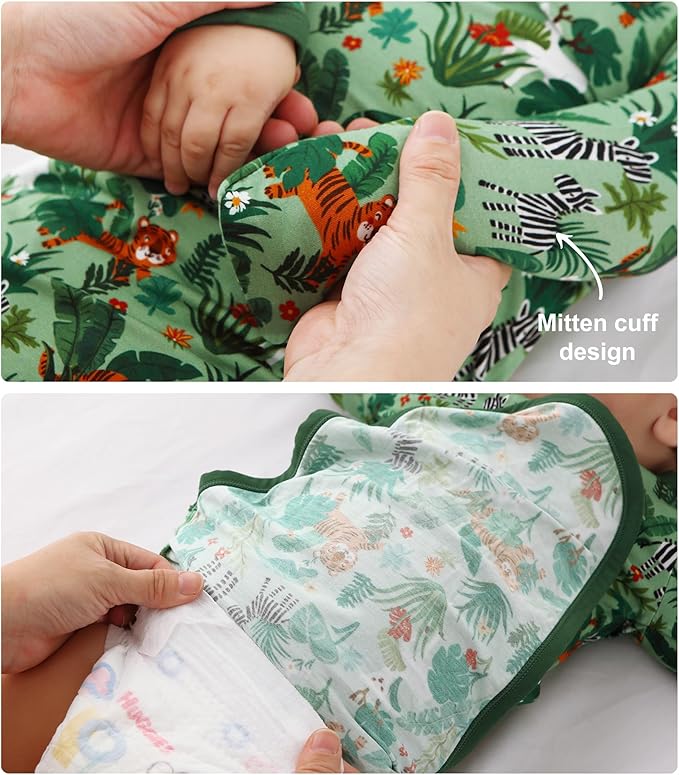 Baby Sleeper Gown Viscose from Bamboo Newborn Nightgowns Unisex Long Sleeve Sleep Sack