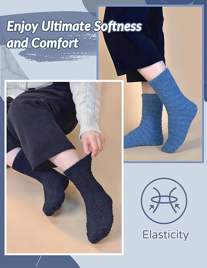 TEHOOK Warm & Cozy Gifts for Women, Fluffy Fuzzy Sock, Plush Sleeping Slipper Socks - Soft Warm Fabric