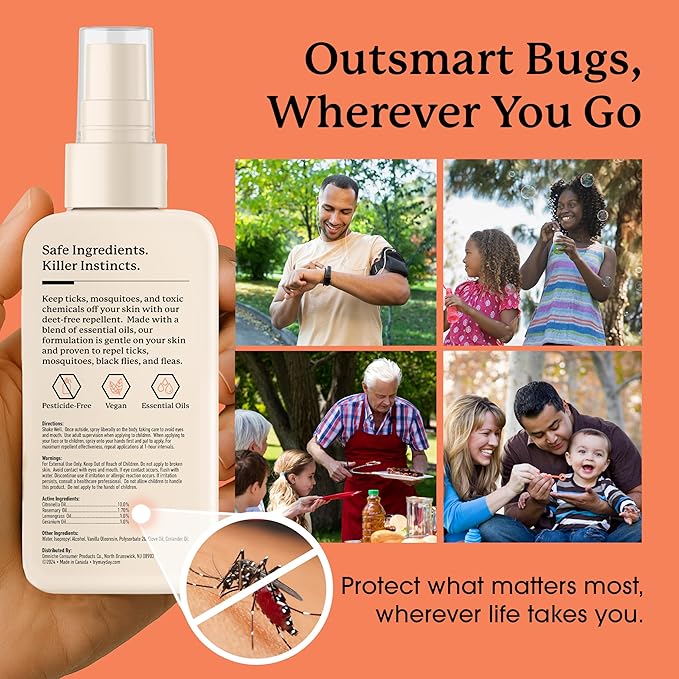 Mayday Tick & Mosquito Repellent – Deet-Free with Essential Oils – Geranium, Lemongrass & Rosemary – 3.4 oz (100 ml) – Non-Toxic, No Pesticides, Safe & Effective – Mosquito and Tick Repellent