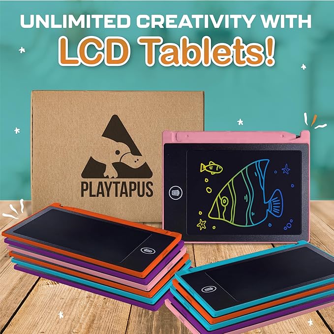 Party Favor Mini LCD Writing Tablet for Kids, 12 Pack – 4.5 Inch Mini Drawing Board. Fun and Educational for Kids That Sketch and Doodle. Perfect Goodie Bag and Gift Bag Filler, School Prize Or Gift