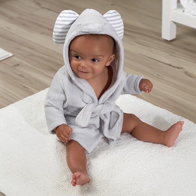 Gerber Unisex Baby Plushy Soft Hooded Animal Character Bathrobe