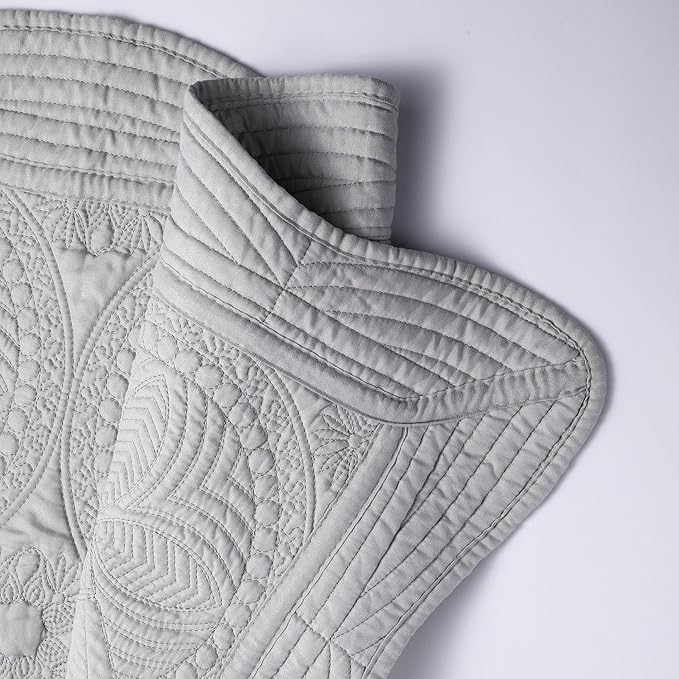 Embossed Baby Quilt Neutral Durable Lightweight Baby Blankets Four Seasons Cotton Nursery Bed Blankets for Personlized Monogram 46x36 Inches (Grey)