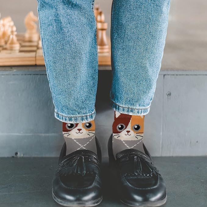 Jeasona Women's Cat Socks Cat Gifts Cute Animal Socks Dog Owl Gifts for Women
