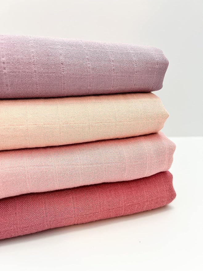 BWD Baby Swaddle Blanket – Ultra-Soft Bamboo Viscose & Organic Cotton Muslin – Lightweight, Breathable, Stretchy – Newborn Essential 47" (Dusty Rose)