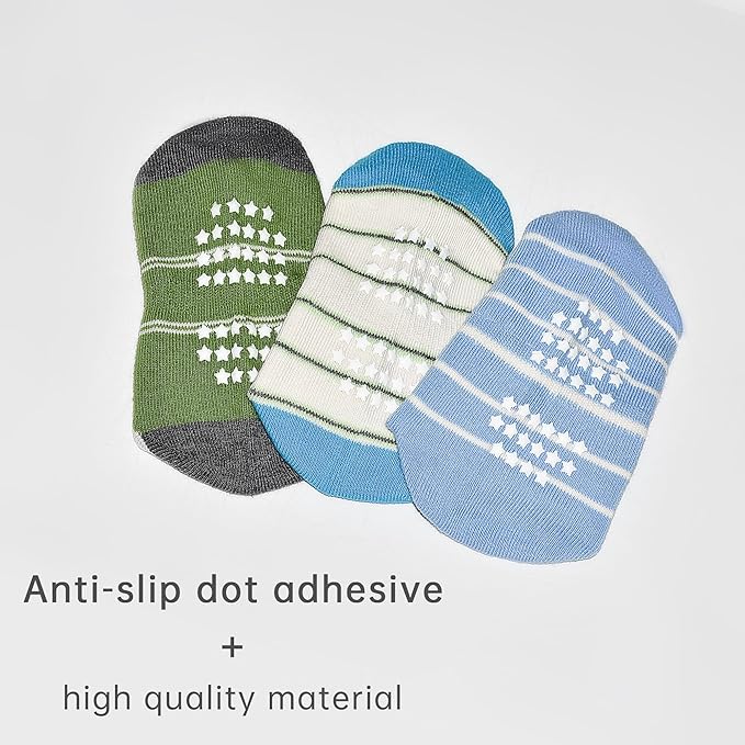 Tphon Toddler Baby Non Slip Ankle Socks with Grippers Kids Boys Girls Socks 12 Pairs for 0-7 Years Infant Children