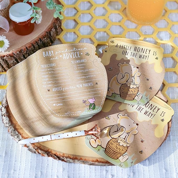 Kate Aspen Honey Bear Advice Cards For Baby Shower Game & Activity, Prediction Cards, Baby Shower Decorations, (Set of 50)