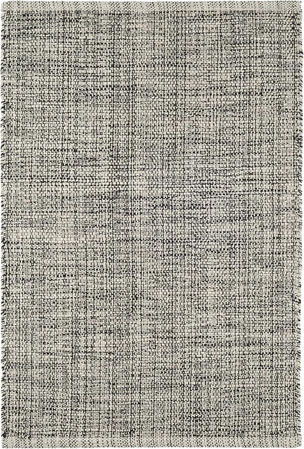 Dash and Albert Marled Cotton Area Rug - 2.5' x 8' Runner Black Solid Handwoven Accent Rug - Durable, Lightweight, High Traffic Areas Hallway, Stairs, Bedroom