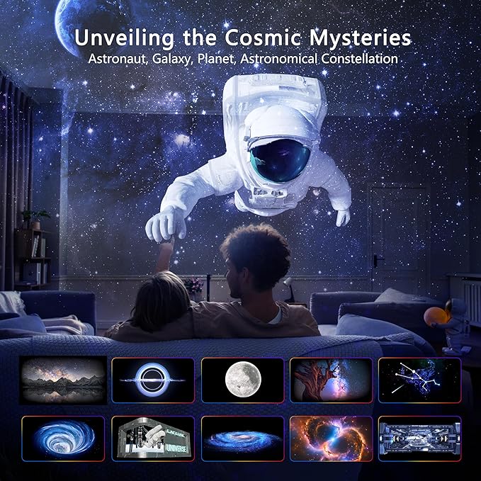 3D Galaxy Projector, AIRIVO 3D Visual Star Projector with 65 3D Scenes, Planetarium Projector with Bluetooth Speaker, Moving Stars, Night Light Projector for Room Decor, Kids Adults, Christmas Gifts