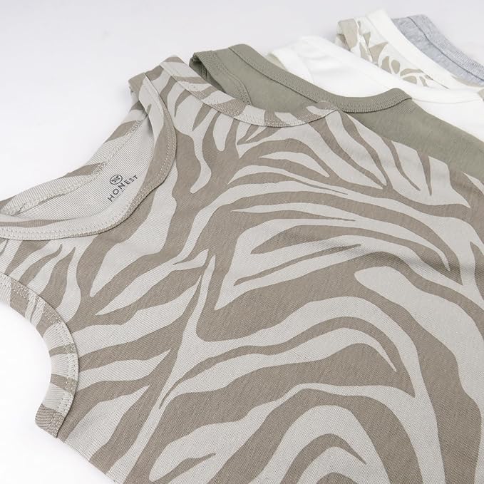 HonestBaby Sleeveless Muscle T-Shirts 100% Organic Cotton for Infant Baby and Toddler Boys, Girls