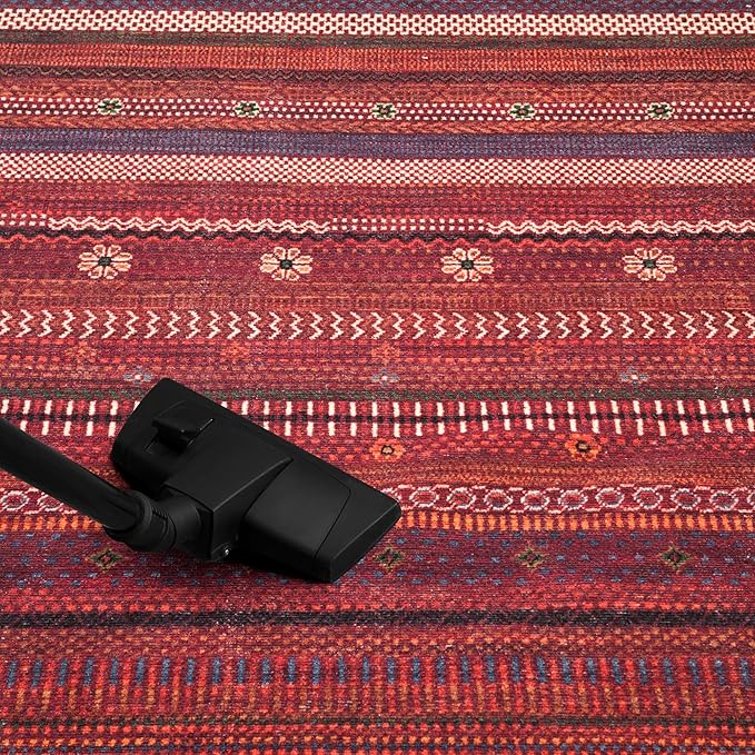 Keen Home Design 5x7 Rug - Machine Washable Area Rug with Non-Slip Backing, Ideal for Living Room, Dining Room, Bedroom - Vintage, Easy Clean, Durable, Low Pile Rug - (5' x 7')