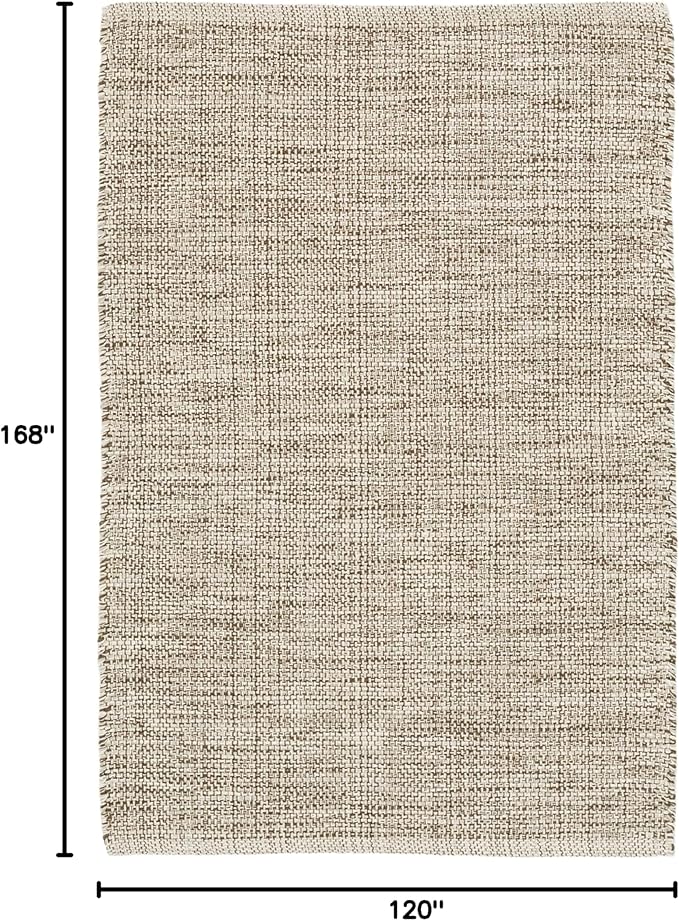 Dash & Albert Marled Brown Handwoven Cotton 9.5 X 13.5 Feet, Browns Geometric Pattern