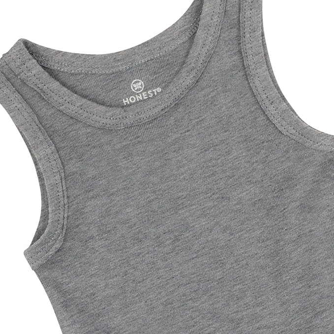 HonestBaby Sleeveless Muscle T-Shirts 100% Organic Cotton for Infant Baby and Toddler Boys, Girls