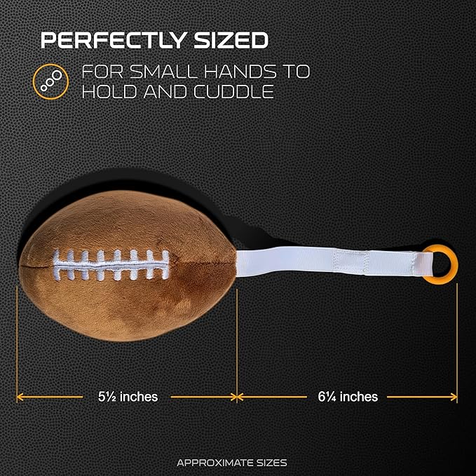 Cleveland Browns Plush Football Pacifier Holder by Smilo - Officially Licensed NFL Soother Holder - Soft Plush Toy and Dummy Holder - Fits Any Pacifier - Stroller Accessory & Newborn Essential