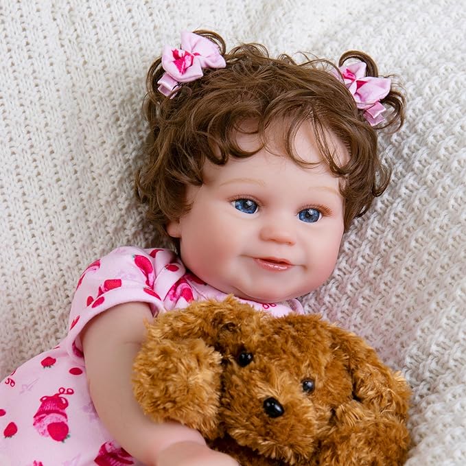 Lifelike Reborn Baby Dolls Girl, 20-Inch Realistic Baby Doll with Hair Baby Doll That Looks Real Cloth Body Newborn Girl with Complete Accessories for Kids 3+, Lovely& Pretty Girls