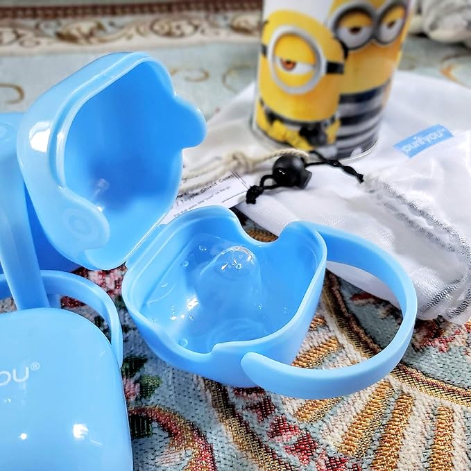 purifyou PurePouch BPA-Free Pacifier and Nipple Shield Cases - Set of 3 Baby Blue | Case for Diaper Bag & Stroller | Pacifier Box for Travel | Keeps Baby’s Binkies Clean and Accessible