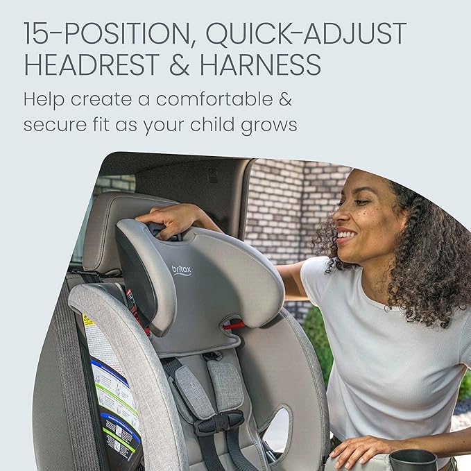 Britax One4Life Slim All-in-One Car Seat, 10 Years of Use, 17.5” SpaceSaver Design, Converts from Rear-Facing Infant Car Seat to Forward-Facing Booster Seat, ClickTight Installation, Mineral Gray
