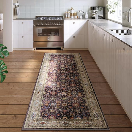 Runner Rug for Hallways Kitchen Rug Non Slip 2'x 6' Washable Rugs with Rubber Backing Soft Carpet for Hallways, Kitchen, Laundry, Bedroom, Bathroom (Dark Espresso)