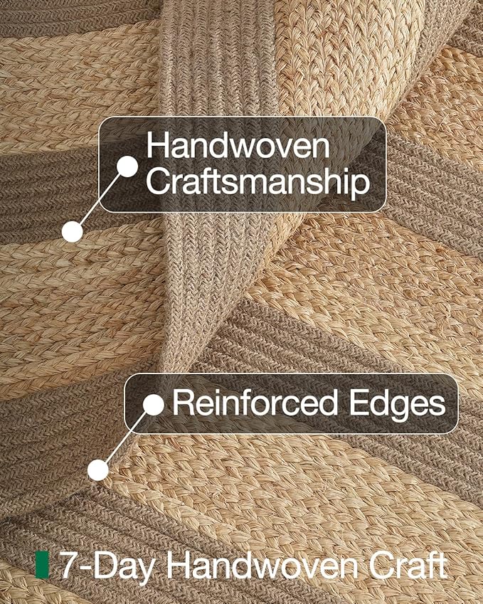 LUMI Jute Area Rug 5x8 for Living Room, Natural Handwoven Rugs Non Slip, Farmhouse Braided Carpets No Shedding for High Traffic, Dining Room, Indoor, Outdoor, Patio