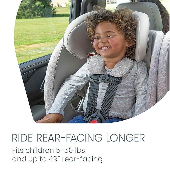 Britax One4Life Slim All-in-One Car Seat, 10 Years of Use, 17.5” SpaceSaver Design, Converts from Rear-Facing Infant Car Seat to Forward-Facing Booster Seat, ClickTight Installation, Mineral Gray