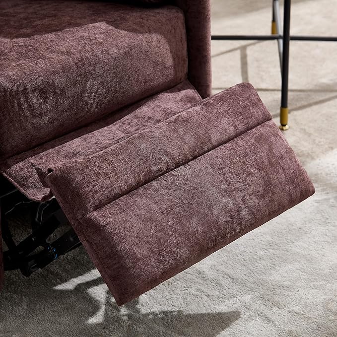 Power Swivel Glider Rocking Recliner,Electric Recliner Upholstered Nursery Chair Adult Rocking Chair with 2 Pillows for Living Room Bedroom(Coffee, Power-Driven)