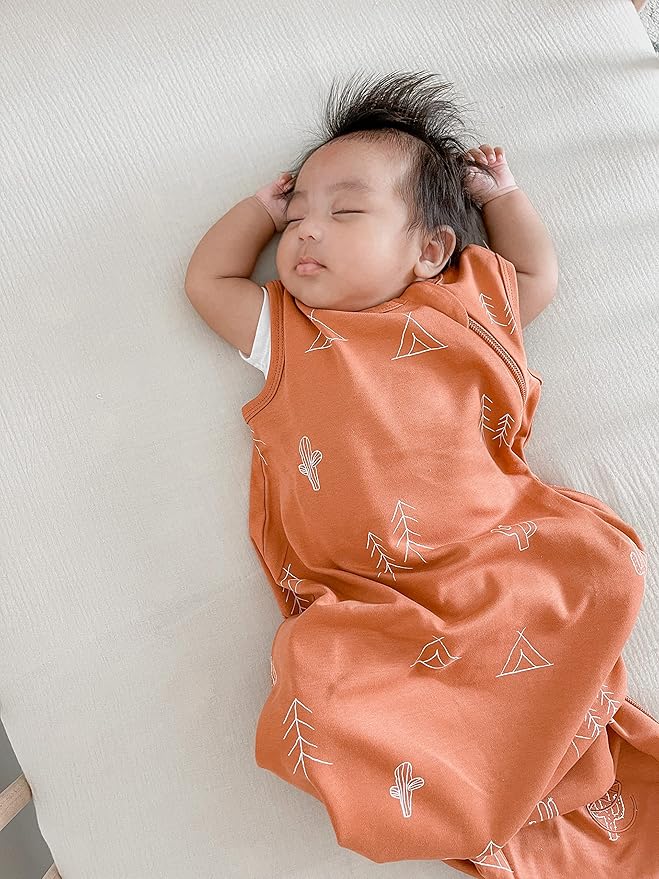 Ecolino Organic Cotton Baby Sleep Sack - 2-Way Zipper Baby Wearable Blanket - Infant Sleeping Bag Sack - 6-18 Months - Desert