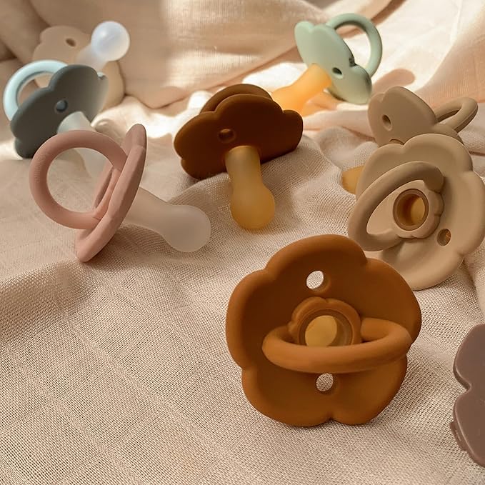 Moonkie Pacifiers Set of 2 | One-Piece Design Baby Pacifier with Large Air Holes | BPA-Free Silicone | Safe for Babies 6 Months+
