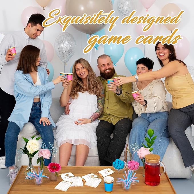 Fall Baby Shower Games, Guess Who Mom or Dad Game Cards, 5x7 in, Thanksgiving Baby Shower Party Favor Decorations Supplies - A03